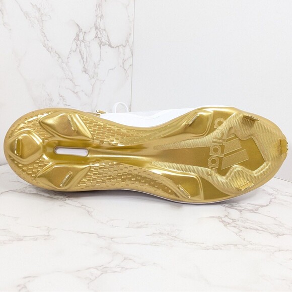 adidas Women's adizero PureHustle 3 Elite Metal Softball Cleats White/Gold 13 - Picture 10 of 12